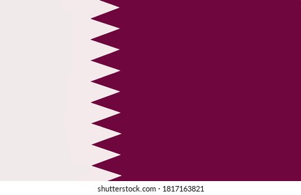 Ilustración vectorial de la bandera de Qatar en fondo blanco