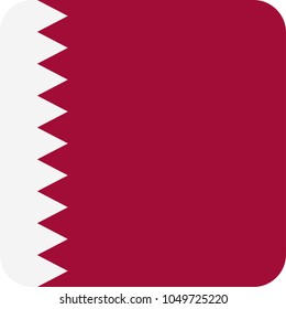 Qatar Flag Vector Square Flat Icon - Illustration