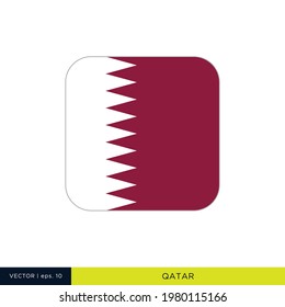 Qatar Flag Vector Stock Illustration Design Template. Rounded Square Shape.
