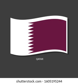 Qatar flag Vector waving with flags.