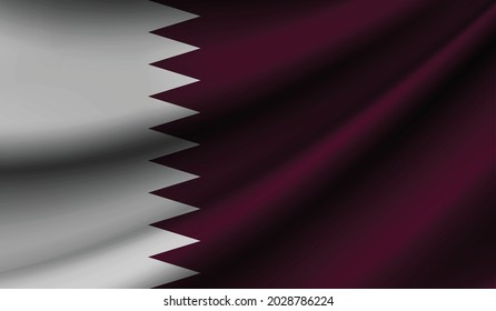 Qatar flag waving. Background for patriotic and national design. Vector illustration