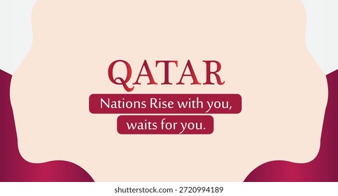 Bandera de Qatar ondeando detrás del moderno horizonte. Bandera nacional de Qatar para el día de la independencia del Anuncio temático de celebración del día nacional de Qatar . Fondo elegante. bueno para las promociones de Qatar, viajes, turismo.