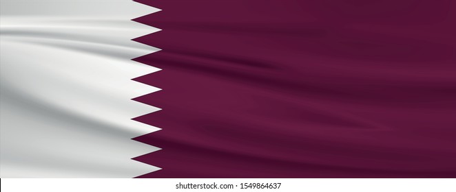Qatar flag with waving effect
