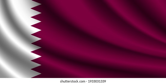 Katar-Flagge mit dem Wind schweben