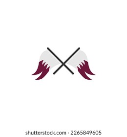 Qatar flags icon set, Qatar independence day icon set sign vector symbol