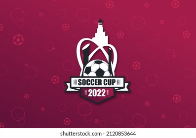 Qatar football cup 2022. ball graphic Qatar design vector illustration. Qatar stylish background gradient