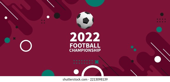 Qatar football cup 2022. Ball graphic Qatar design vector illustration. Qatar stylish background gradient. World Football Championship  - Shutterstock ID 2213098139