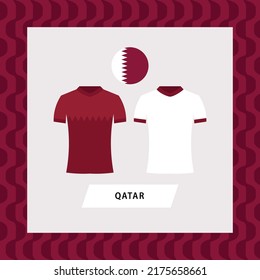 Qatar Football National Team Uniform Flat Illustration. Middle East Football Team.