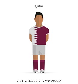 Qatar football player. Soccer uniform. Vector illustration.