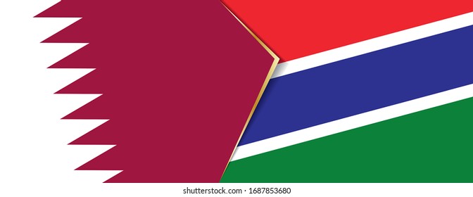 Banderas de Qatar y Gambia, dos banderas vectoriales símbolo de relación o confrontación.