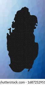 Qatar geometric map. Stencil shape of Qatar in low poly style. Authentic country vector illustration.