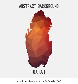 Qatar in geometric polygonal style.Abstract tessellation,modern design background. Vector illustration