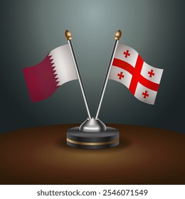 A tabela República do Catar e da Geórgia sinaliza a relação com o plano de fundo do gradiente. Ilustração de vetor