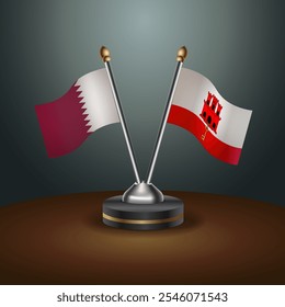 Tabela do Catar e Gibraltar sinaliza relação com fundo de gradiente. Ilustração de vetor