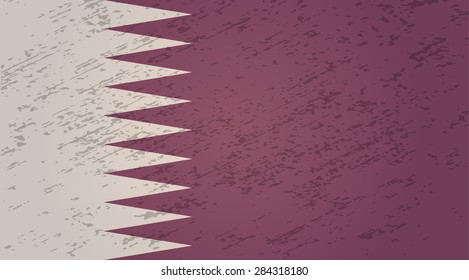 Qatar grunge style flag. Vector EPS10