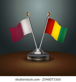 La tabla de Qatar y Guinea marca la relación con el fondo de gradiente. Ilustración vectorial