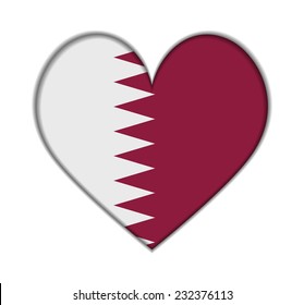 Qatar heart flag vector illustration
