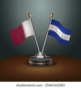 Tabela do Catar e de Honduras sinaliza relação com fundo de gradiente. Ilustração de vetor