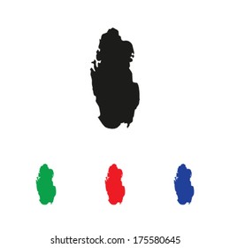 Qatar Icon Illustration with Four Color Variations