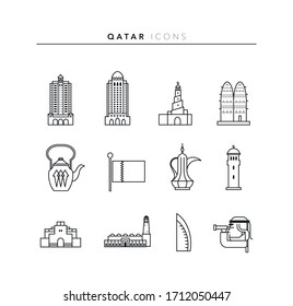 Qatar Icon set - vector