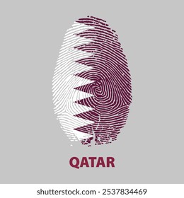 Gráfico de huellas dactilares de identidad de Qatar: perfecto para celebraciones