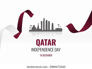 Qatar independence day background banner poster for celebration on November 18 th.