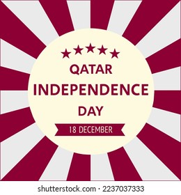 Qatar Independence Day design for background. 18th December. National day for banner, poster, greeting card, vector illustration.