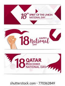 Qatar independence day, national awakening day, and spirit of the union, Qatar with flag background red purple flag