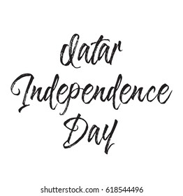qatar independence day, text design. Vector calligraphy. Typography poster. Usable as background.