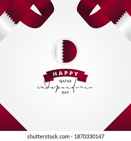 Ilustración de diseño de vectores del Día de la Independencia de Qatar para carteles y antecedentes