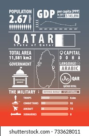 Qatar infographics , statistical , data , sign. Vector illustration
