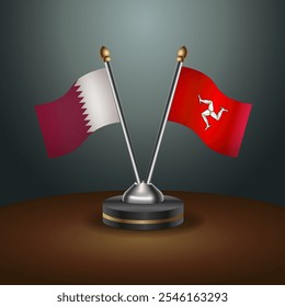 A tabela Catar e Ilha de Man sinaliza a relação com o plano de fundo de gradiente. Ilustração de vetor