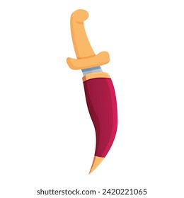 Qatar knife tradition icon cartoon vector. Arena sport. National day