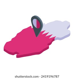 Qatar landmark icon isometric vector. Center structure. Pride arena