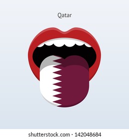 Qatar language. Abstract human mouth. Vector illustration.