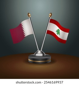 A tabela Catar e Líbano sinaliza a relação com o plano de fundo gradiente. Ilustração de vetor
