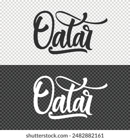 qatar lettering clipart element design