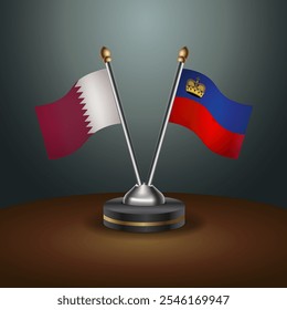 Tabela do Catar e Liechtenstein sinaliza relação com fundo de gradiente. Ilustração de vetor