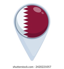 Qatar location icon cartoon vector. Flag tradition. Nation middle eastern