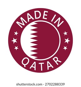 Katar Made in Stamp im Kreis mit Flagge Vektor Vorlage auf weißem Hintergrund