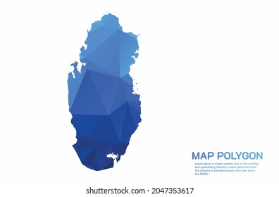 Qatar Map Abstract geometric rumpled triangular low poly style gradient graphic on white background