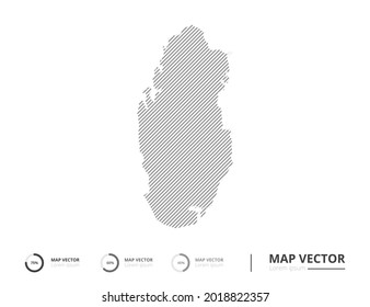 Qatar map abstract line gray on white background vector for presentation. Creative concept for infographic.
