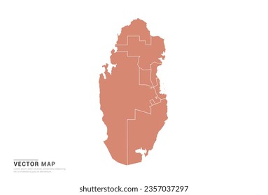 Qatar Map - abstract style orange isolated on white background for design vector.