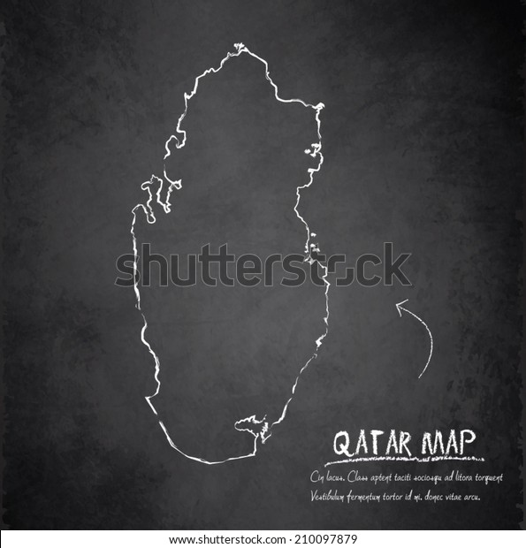 Qatar Map Blackboard Chalkboard Vector Stock Vector (Royalty Free