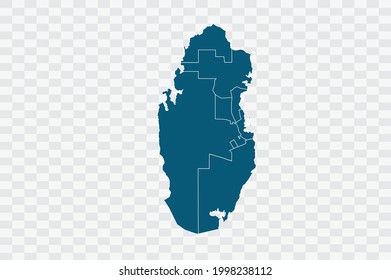 Qatar Map  blue Color on Backgound png