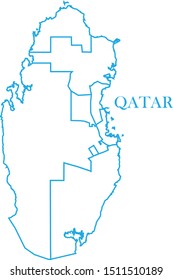 Qatar map blue color vector