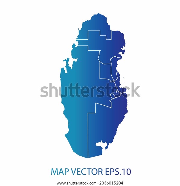 Qatar Map Blue Gradient Color Infographic Stock Vector (Royalty Free ...