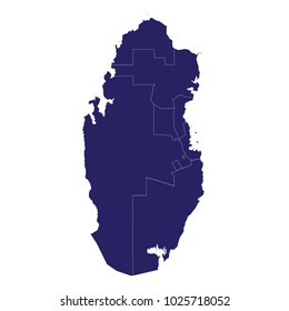 Qatar map - blue pastel graphic background . High Detailed Blue Map of Qatar isolated on white background. Vector illustration eps 10