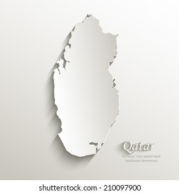 Qatar Map Card Paper 3D Natural Vector