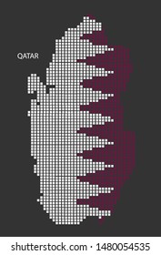 Qatar map design flag Azerbaijan square, black background.